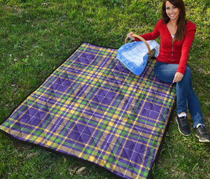 Mardi Gras Tartan Plaid Pattern Print Quilt