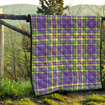 Mardi Gras Tartan Plaid Pattern Print Quilt