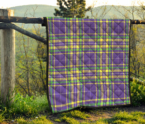 Mardi Gras Tartan Plaid Pattern Print Quilt