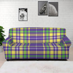 Mardi Gras Tartan Plaid Pattern Print Sofa Cover