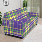 Mardi Gras Tartan Plaid Pattern Print Sofa Cover