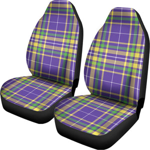 Mardi Gras Tartan Plaid Pattern Print Universal Fit Car Seat Covers