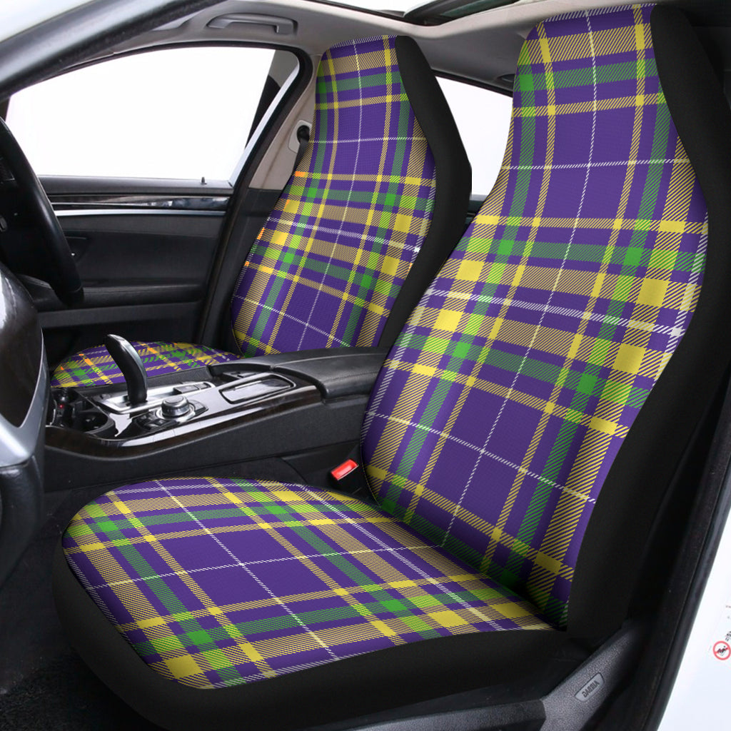 Mardi Gras Tartan Plaid Pattern Print Universal Fit Car Seat Covers