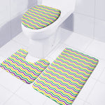 Mardi Gras Wave Pattern Print 3 Piece Bath Mat Set