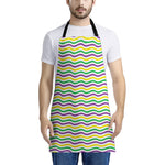 Mardi Gras Wave Pattern Print Apron