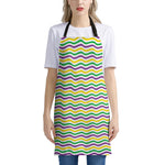 Mardi Gras Wave Pattern Print Apron