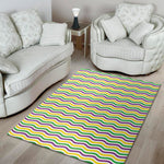 Mardi Gras Wave Pattern Print Area Rug