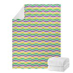 Mardi Gras Wave Pattern Print Blanket