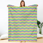 Mardi Gras Wave Pattern Print Blanket