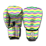 Mardi Gras Wave Pattern Print Boxing Gloves