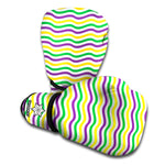 Mardi Gras Wave Pattern Print Boxing Gloves