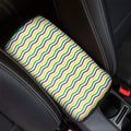 Mardi Gras Wave Pattern Print Car Center Console Cover
