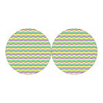 Mardi Gras Wave Pattern Print Car Coasters