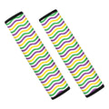 Mardi Gras Wave Pattern Print Car Seat Belt Covers