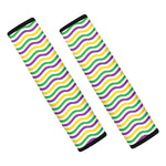 Mardi Gras Wave Pattern Print Car Seat Belt Covers