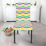 Mardi Gras Wave Pattern Print Dining Chair Slipcover