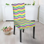 Mardi Gras Wave Pattern Print Dining Chair Slipcover