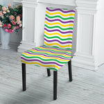 Mardi Gras Wave Pattern Print Dining Chair Slipcover