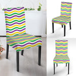 Mardi Gras Wave Pattern Print Dining Chair Slipcover