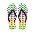 Mardi Gras Wave Pattern Print Flip Flops
