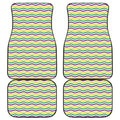 Mardi Gras Wave Pattern Print Front and Back Car Floor Mats