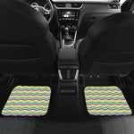 Mardi Gras Wave Pattern Print Front and Back Car Floor Mats