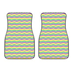 Mardi Gras Wave Pattern Print Front Car Floor Mats