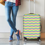 Mardi Gras Wave Pattern Print Luggage Cover