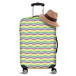 Mardi Gras Wave Pattern Print Luggage Cover