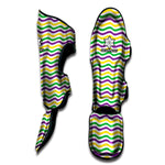 Mardi Gras Wave Pattern Print Muay Thai Shin Guard
