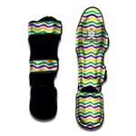 Mardi Gras Wave Pattern Print Muay Thai Shin Guard