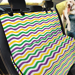 Mardi Gras Wave Pattern Print Pet Car Back Seat Cover