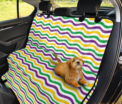 Mardi Gras Wave Pattern Print Pet Car Back Seat Cover