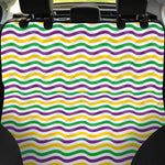 Mardi Gras Wave Pattern Print Pet Car Back Seat Cover
