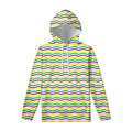 Mardi Gras Wave Pattern Print Pullover Hoodie