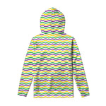 Mardi Gras Wave Pattern Print Pullover Hoodie