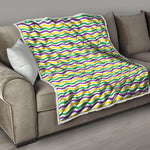 Mardi Gras Wave Pattern Print Quilt