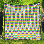 Mardi Gras Wave Pattern Print Quilt