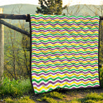 Mardi Gras Wave Pattern Print Quilt
