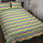Mardi Gras Wave Pattern Print Quilt Bed Set
