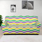 Mardi Gras Wave Pattern Print Sofa Cover