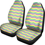 Mardi Gras Wave Pattern Print Universal Fit Car Seat Covers