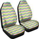 Mardi Gras Wave Pattern Print Universal Fit Car Seat Covers