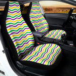 Mardi Gras Wave Pattern Print Universal Fit Car Seat Covers