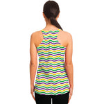 Mardi Gras Wave Pattern Print Women's Racerback Tank Top