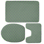 Mardi Gras Zigzag Pattern Print 3 Piece Bath Mat Set