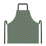 Mardi Gras Zigzag Pattern Print Apron