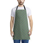 Mardi Gras Zigzag Pattern Print Apron
