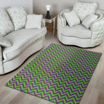 Mardi Gras Zigzag Pattern Print Area Rug