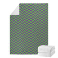 Mardi Gras Zigzag Pattern Print Blanket